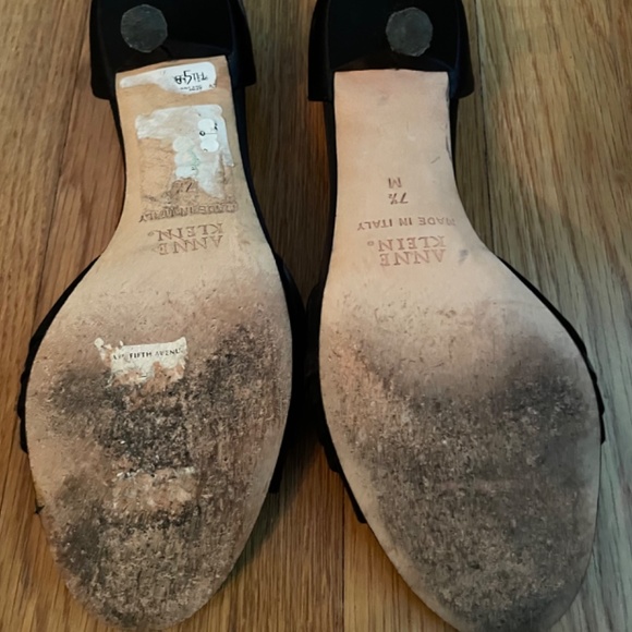 Anne Klein Black Rhinestone peep toe heels size 7.5 - Picture 6 of 6